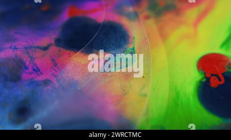 Öl Flüssigkeit Lack Bläschen Farbe Gel Blob Tinte Wasser Stockfoto