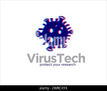 Virus TECH Logo Designs für medizinische Schutz Logo Designs Stock Vektor