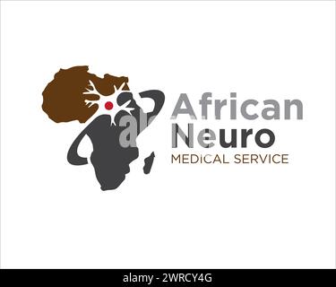 Afrika Neuron Gesundheit Logo Designs für medizinische Forschung und Beratung Stock Vektor