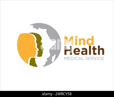 Mind Health africa Logo Designs für medizinische Beratung und Service Logo Stock Vektor