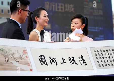 ZHENGZHOU, CHINA - 17. AUGUST 2013 - (DATEI) Schauspielerin Zhang Ziyi nimmt am 1. August an einer Festveranstaltung in einem Hotel in Zhengzhou, Provinz Henan, China Teil Stockfoto