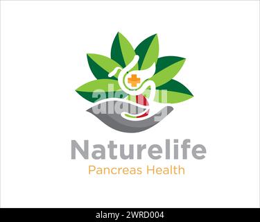 Pankreas Health Care Logo Designs für medizinischen Service und Medical Nature Logo Stock Vektor