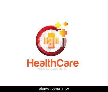 Cross Health Care Logo Designs einfach modern Stock Vektor