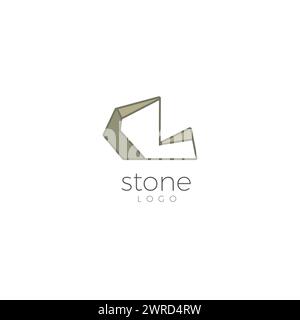 Steinlogo Einfach. Rock Stone Logo Stock Vektor