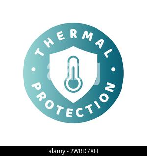 Vektorlabel für den Wärmeschutz. Arbeits- oder Sportbekleidung Schutzkleidung. Stock Vektor