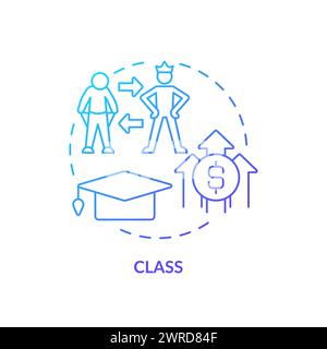 Symbol für blaues Gradientenkonzept des Klassensystems Stock Vektor