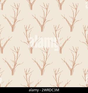 Botanical Floral Seamless Pattern Tree Astches Stock Vektor