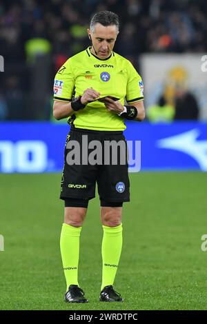 Rom, Latium. März 2024. Schiedsrichter Gianluca Aureliano beim Spiel der Serie A zwischen Lazio und Udinese im Olympiastadion, Italien, 11. März 2024. AllShotLive Credit: SIPA USA/Alamy Live News Stockfoto