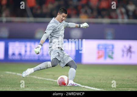 Der Shandong Taishan Football Club 0-0 zog den Beijing Guoan Football Club in der zweiten Runde der Chinesischen Super League (CSL) 2024 in Jinan City, Ost-Chi Stockfoto