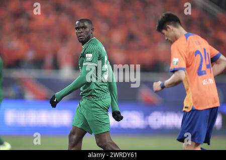 Der Shandong Taishan Football Club 0-0 zog den Beijing Guoan Football Club in der zweiten Runde der Chinesischen Super League (CSL) 2024 in Jinan City, Ost-Chi Stockfoto
