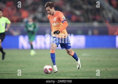 Der Shandong Taishan Football Club 0-0 zog den Beijing Guoan Football Club in der zweiten Runde der Chinesischen Super League (CSL) 2024 in Jinan City, Ost-Chi Stockfoto