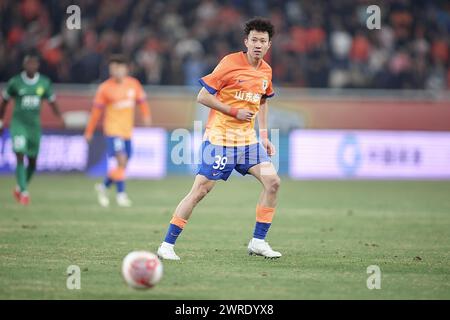 Der Shandong Taishan Football Club 0-0 zog den Beijing Guoan Football Club in der zweiten Runde der Chinesischen Super League (CSL) 2024 in Jinan City, Ost-Chi Stockfoto