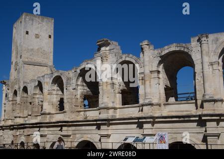 Arles Amphitheater - Arènes d'Arles - ein römisches Amphitheater in Arles Frankreich Stockfoto