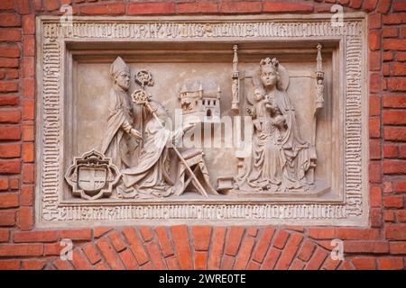 Ein Detail der Jagiellonen-Universität, an der Nicolaus Kopernicus in Krakau studierte Stockfoto