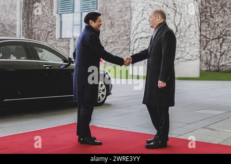 R-L Olaf Scholz SPD, Bundeskanzler, und Ferdinand Marcos Jr., Staatspraesident der Philippinen, aufgenommen im Rahmen eines gemeinsamen Treffens in Berlin, 12.03.2024. Berlin Deutschland *** R L Olaf Scholz SPD , Bundeskanzler, und Ferdinand Marcos Jr , Präsident der Philippinen, auf einer gemeinsamen Sitzung in Berlin, 12 03 2024 Berlin Deutschland Copyright: xFlorianxGaertnerxphotothek.dex Stockfoto