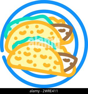 Fisch Taco Meeresküche Farbe Symbol Vektor Illustration Stock Vektor