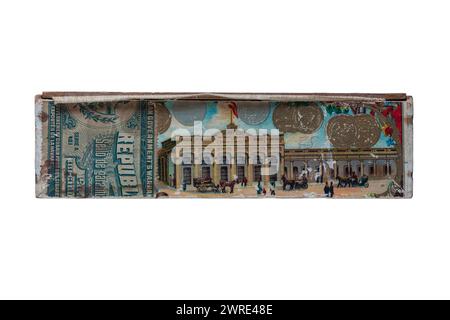 Alte alte Henry Clay Habana Zigarrenbox isoliert auf weißem Hintergrund - Seite Stockfoto