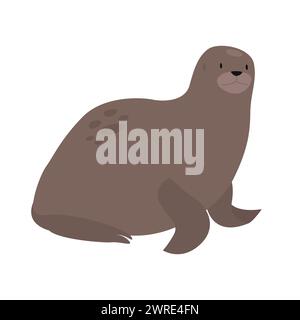 Seehunde im arktischen Ozean. Arktische und antarktische Tiere, Schnee Meeresfauna Karikaturvektor Illustration Stock Vektor
