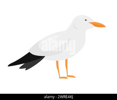 Arktischer Seeschwalbenvogel. Arktische und antarktische Tiere, Schnee Ozean Fauna Cartoon Vektor Illustration Stock Vektor