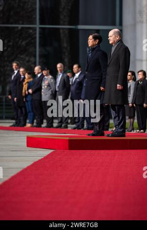 R-L Olaf Scholz, Bundeskanzler, und Ferdinand Marcos Jr., StaatsprâˆöÂßsident der Republik der Philippinen, aufgenommen im Rahmen eines gemeinsamen Treffens in Berlin, 12.03.2024. Berlin Deutschland *** R L Olaf Scholz, Bundeskanzler, und Ferdinand Marcos Jr , Präsident der Republik Philippinen, auf einer gemeinsamen Sitzung in Berlin, 12 03 2024 Berlin Deutschland Copyright: xJulianexSonntagxphotothek.dex Stockfoto