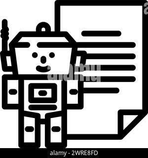 Robots txt seo Line Symbol Vektor Illustration Stock Vektor