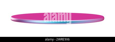 Holographisches Metallic-Podium isoliert auf weißem Hintergrund. Farbverlauf. Trendige irisierende Bühne für Produkt- und Kosmetikpräsentation. Modernes Modell Stockfoto