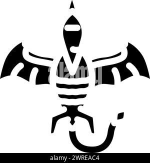 pteranodon-Dinosaurier-Tier-Glyphe-Symbol-Vektordarstellung Stock Vektor