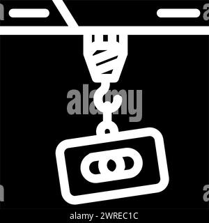 Link Building seo Glyph Symbol Vektor Illustration Stock Vektor