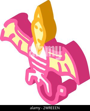 Pteranodon Dinosaurier Tier isometrische Icon Vektor Illustration Stock Vektor