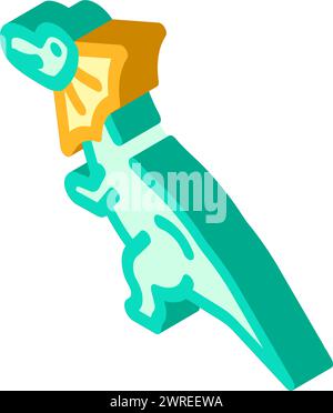 dilophosaurus Dinosaurier Tier isometrische Icon Vektor Illustration Stock Vektor