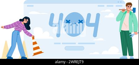 Fehlervektor 404 gefunden Stock Vektor