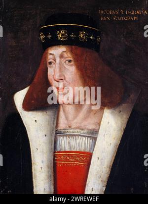 Jakob II. Von Schottland (1430–1460), König von Schotten 1437–1460, Portraitgemälde in Öl auf Tafel, um 1579 Stockfoto