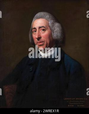 Lancelot Brown (um 1715/16-1783), bekannt als „Capability Brown“, englischer Gärtner und Landschaftsarchitekt, Porträtmalerei in Öl auf Leinwand von Nathaniel Dance-Holland, um 1773 Stockfoto