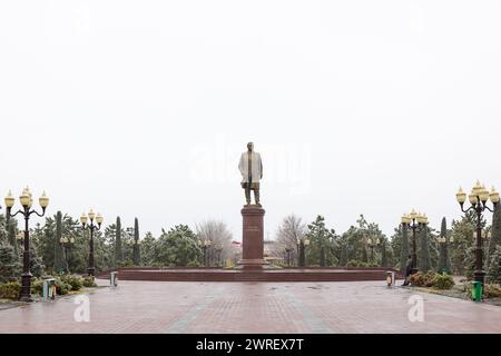 Statue von Islom Karimov, Samarkand, Usbekistan Stockfoto