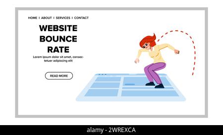 Vektor der Absprungrate der Website suchen Stock Vektor
