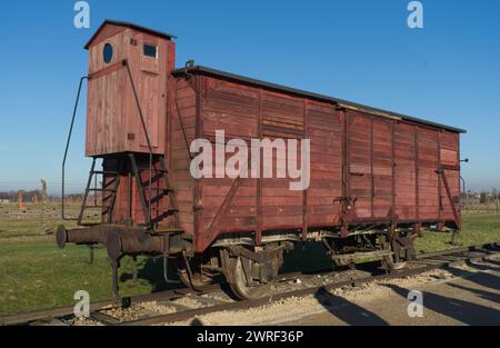 Eisenbahnwaggon, Konzentrationslager Auschwitz-Berkenau, Polen. Stockfoto