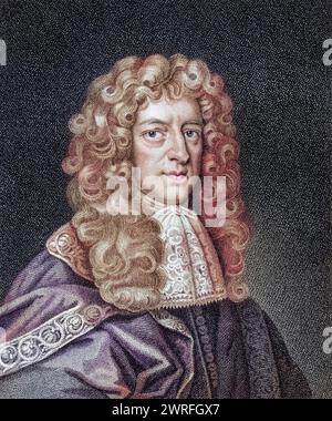 Anthony Ashley Cooper 3. Earl of Shaftesbury 1671 - 1713 englischer Politiker, Philosoph und Schriftsteller / Anthony Ashley Cooper 3rd Earl of Shaftesbury 1671 - 1713 englischer Politiker Philosoph und Schriftsteller aus dem Buch A Catalog of Royal and Noble Authors Band IV, veröffentlicht 1806, Historisch, digitale restaurierte Reproduktion von einer Vorlage aus dem 19. Jahrhundert, Datum nicht angegeben, Stockfoto