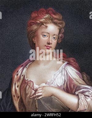 Sarah Jennings Herzogin von Marlborough alias Gräfin von Marlborough 1660 1744 / Sarah Jennings Herzogin von Marlborough alias Gräfin von Marlborough 1660 1744 Ehefrau des 1. Herzogs von Marlborough graviert von Bocquet aus dem Buch Ein Katalog königlicher und edler Autoren Band IV veröffentlicht 1806, Historisch, digitale restaurierte Reproduktion von einer Vorlage aus dem 19. Jahrhundert, Datum nicht angegeben, Stockfoto