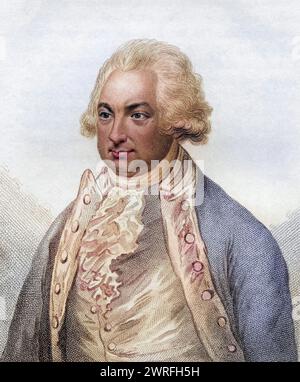 Constantin John Phipps 2. Baron Mulgrave 1744 n 1792 englischer Entdecker / Konstantine John Phipps 2. Baron Mulgrave 1744 n 1792 englischer Entdecker aus dem Buch A Catalog of Royal and Noble Authors Band IV published 1806, Historisch, digital restaurierte Reproduktion von einer Vorlage aus dem 19. Jahrhundert, Datum nicht angegeben, Stockfoto