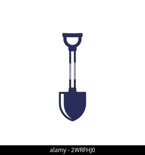 Schaufel-Symbol auf weiß, Vektor Stock Vektor