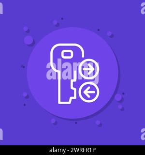 Symbol für Schlüsselaustausch-Linienvektor Stock Vektor