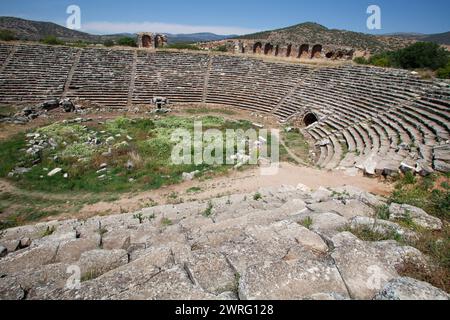 Aphrodisias-Stadion. Historische archäologische Stätte. Afrodisias (Aphrodisias) antike Stadt in Karacasu - Aydin, Türkei. Stockfoto