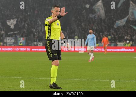 Roma, Italien. März 2024. Schiedsrichter Gianluca Aureliano während des Fußballspiels der Serie A, Lazio gegen Udinese, 11. März 2024 (Foto: AllShotLive/SIPA USA) Credit: SIPA USA/Alamy Live News Stockfoto