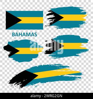 Set von Vektorflaggen der Bahamas Stock Vektor