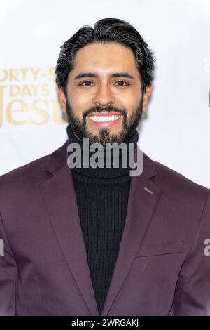 Burbank, USA. März 2024. Schauspieler Sebastian Cintron besucht die Premiere des Films „Forty-Seven Days with Jesus“ im AMC Burbank 16, Los Angeles, CA, 11. März 2024 Credit: Eugene Powers/Alamy Live News Stockfoto