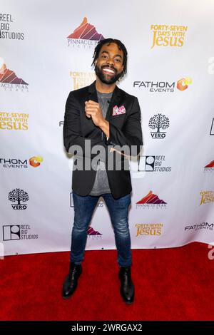 Burbank, USA. März 2024. Schauspieler Joshua Triplett besucht Los Angeles Premiere des Films „Forty-Seven Days with Jesus“ im AMC Burbank 16, Los Angeles, CA, 11. März 2024 Credit: Eugene Powers/Alamy Live News Stockfoto