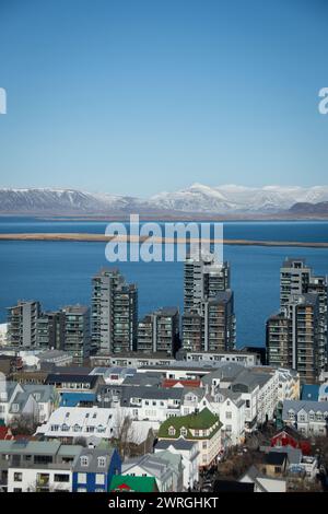 Blick von Reykjavik, Island Stockfoto