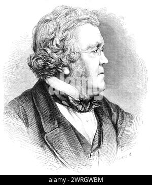 Der verstorbene William Makepeace Thackeray, 1864. Kupferstich nach einer Fotografie von Herbert Watkins, dem englischen Schriftsteller und Illustrator. Aus Illustrated London News, 1864. Stockfoto