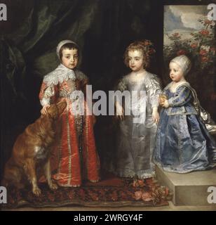 Die drei ältesten Kinder von Karl I. Stuart (1600–1649) und Henrietta Maria de Bourbon (1609–1669), 1635. Gefunden in der Sammlung der Galleria Sabauda, Turin. Stockfoto