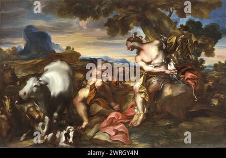 Quecksilber und Argus, c.1710. Gefunden in der Sammlung der Galleria Nazionale di Palazzo Spinola, Genova. Stockfoto